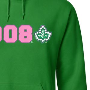 Sweat à capuche en polaire rose avec motif graphique AKA Forest Green 1908 Ivy, unisexe, vêtements de sororité grecque, OEM ODM - Product Image 4