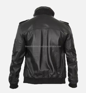 Chaqueta de cuero con estilo para hombre, diseño Premium, chaqueta de cuero, última moda, chaqueta de cuero Bomber Vintage para hombre - Product Image 3