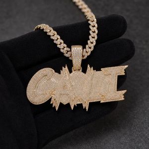 Pendentif Hip Hop personnalisé en argent sterling 925, diamant moissanite taille ronde VVS, bijou statement streetwear unisexe - Product Image 3