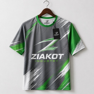 T-shirt de performance gris-vert Kelly-blanc personnalisé pour l'industrie Ziakot (vente en gros) - Product Image 1
