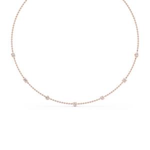 Collier chaîne avec diamants de laboratoire multiformes (cœur, radiant, marquise, rond) 1,09 CTW en or rose 9K, 18 pouces, VS+, Luxe - Product Image 2