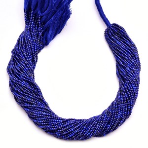 Perles rondes lisses en Lapis Lazuli AAA+ de 2 mm, Lapis Lazuli bleu foncé naturel, pierres semi-précieuses, perles en vrac pour la fabrication de bijoux - Product Image 3
