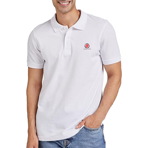 เสื้อโปโลปักโลโก้ตามสั่ง สีขาว ผู้ชาย ผ้าฝ้าย 100% ระบายอากาศได้ดี แขนสั้น ใส่สบายๆ สำหรับฤดูร้อน เหมาะสำหรับธุรกิจและกอล์ฟ - Product Image 1