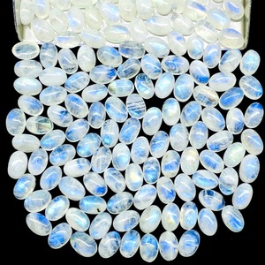 Piedra de Luna Arcoíris Natural Ovalada Cabujón 6mm 4mm Azul Brillante Piedras Sueltas Precio al por Mayor Lote a Granel para Fabricación de Joyas - Product Image 6