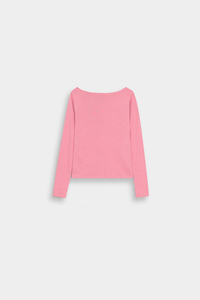 T-shirt oversize en toile polyester/coton, streetwear, logo personnalisé imprimé, t-shirts à manches longues roses pour femmes, services OEM ODM - Product Image 4