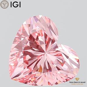 Diamante Cultivado en Laboratorio CVD con Certificación IGI, Claridad VS1, Color Rosa Intenso, 1.50 Quilates, Forma de Corazón, para Colgante Solitario - Product Image 1