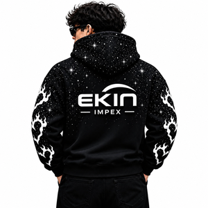 เสื้อฮู้ดดี้พิมพ์ลายกราฟิกแบบซิปเต็มตัว ยูนิเซ็กซ์ ผ้าหนา สไตล์สตรีทแวร์ - Product Image 4