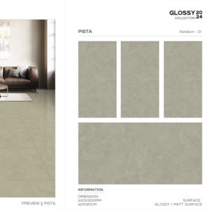 Carreaux de porcelaine aspect design, finition brillante et mate, 60x120cm, 600x1200mm, format 24x48, pour une utilisation élégante sur les murs et sols intérieurs. - Product Image 1