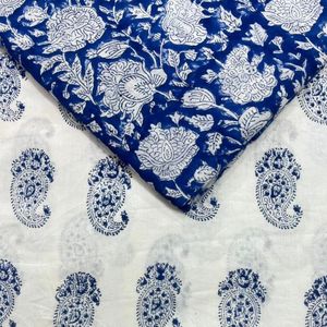 ผ้าคอตตอนแคมบริกพิมพ์ลายบล็อก 60x60 ซม. ผ้าพิมพ์ลายแบบดั้งเดิมจากเมืองชัยปุระ - Product Image 1