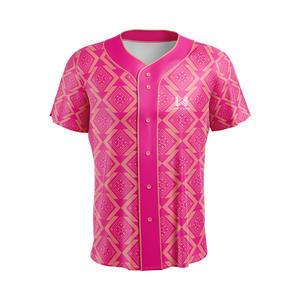 Uniformes de Béisbol Personalizados para Mujer, de Secado Rápido, Transpirables, Antibacterianos, Tallas Grandes, de Poliéster/Algodón, Manga Corta, con Botones - Product Image 2