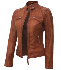 Women Leather <b>Jackets</b> for Ladies Fashion New Arrival Customized Genuine <b>Sheepskin</b> Leather Pu Leather <b>Jackets</b> OEM Services - Product Image 5