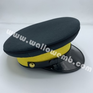 Premium Dubai Style Visor Cap Custom Embroidered Professional Peak Hat with Structured Wool Blend Service Uniforms - Product Image 3
