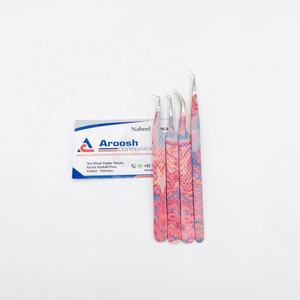 Pince à épiler en diamant de logo personnalisé professionnel de haute qualité Extension de cils en acier inoxydable revêtu de papier Volume durable - Product Image 3