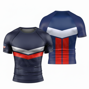 Workout Wear Heavy Duty Cycling Jersey Short Sleeve <b>Compression</b> <b>Shirt</b> Breathable Sports Rash Guard Fitness Running Training Top - Product Image 2