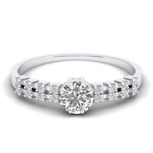 Anillo de compromiso REYES con corte brillante redondo de 0,61 quilates para mujer, joyería fina certificada GRA de Plata de Ley 925 Original - Product Image 1