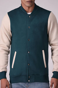 Chaqueta Varsity de nueva llegada para hombre, con cierre de botones, bolsillos, estilo Letterman, universitaria, de béisbol, tipo bomber. - Product Image 5