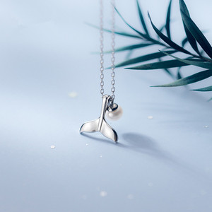 2023 Minimalist Fashion 925 Sterling Silver Mermaid Pearl Pendant <strong>Mother</strong> and <strong>Daughter</strong> <strong>Jewellery</strong> Short Necklace Women - Product Image 5