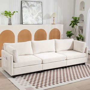 Divano a 3 Posti in Ciniglia 111.42*32.28\" XXXL, Comodo Divano in Tessuto Morbido e Confortevole, Design Ergonomico per Soggiorno - Product Image 5