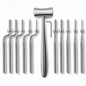 Juego de 11 Osteótomos Sinusales Manuales, Rectos y Angulados, con Tope de Ajuste Tipo L, Martillo Lucae, Kit de Implantes Quirúrgicos Dentales de Alta Calidad - Product Image 1
