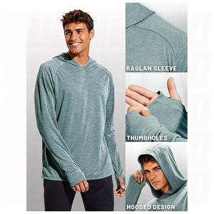 Sun <b>Hoodie</b> Quick Dry Long Sleeve Shirts Lightweight Breathable Moisture Wicking <b>UV</b> <b>Protection</b> Performance Sportswear for Fishing - Product Image 4
