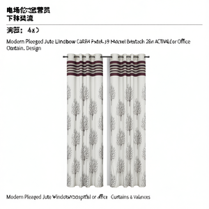 Modern Polyester Plant Pattern <b>Window</b> <b>Curtain</b> 4x9 Feet Pinch Pleat for Home French <b>Windows</b> Soft Durable Washable - Product Image 2