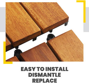 Baldosas de Madera de Acacia Impermeables con Sistema de Encaje para Uso en Interiores y Exteriores - Product Image 2