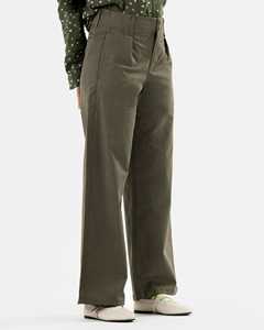 Nouveautés - Pantalon élégant vert olive à double boutonnage et taille haute pour femme - Parfait pour les looks décontractés et semi-formels - Product Image 6