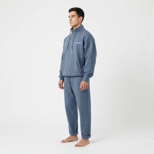 Ensemble de survêtement respirant pour homme Hawk Eye Sports : sweat à capuche élégant et tendance à col montant et demi-zip, et pantalon de survêtement - Product Image 6