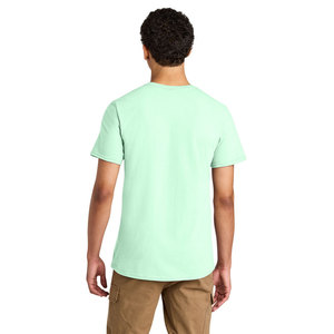 T-shirt en coton vert menthe à manches courtes pour homme, coupe classique, col rond, jersey décontracté, couleur unie, design simple - Product Image 5