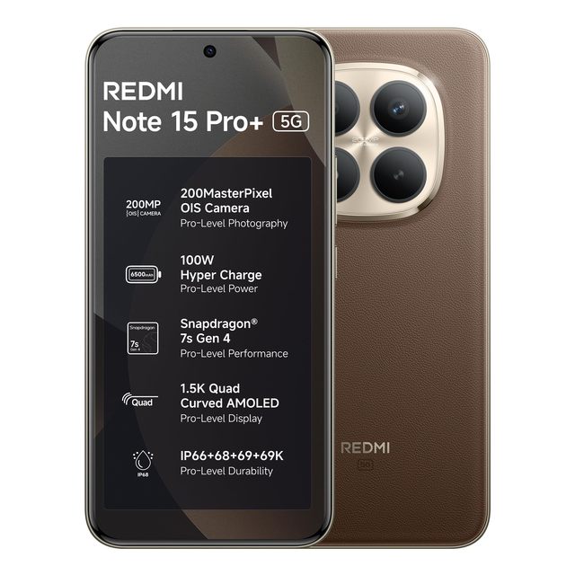 Original Redmi Note 15 Pro+ 5G 8GB 256GB Unlocked Phone 200MP OIS Camera Gen4 AMOLED 6500mAh 100W Fast Charging IP69K Wholesale