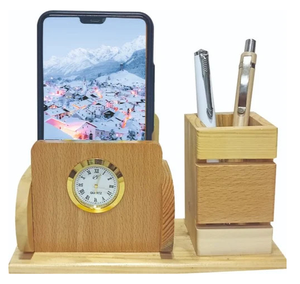 Portalápices de Madera Multifuncional para Negocios, Organizador de Escritorio, Porta Celular, al Mejor Precio - Product Image 4