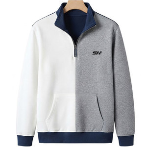 Sweat-shirt pour homme bicolore, qualité supérieure, tissu en molleton de coton, col montant, design tendance, sweat-shirt lourd - Product Image 1