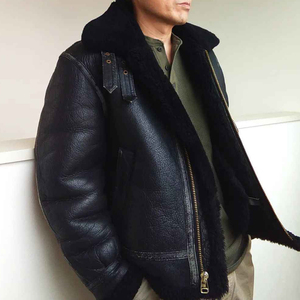 Custom Logo <b>Fur</b> Sleeve Leather <b>Jacket</b> <b>Men</b> High Quality Pakistani Manufactured Gothic Vintage Collarless Waterproof Breathable - Product Image 1