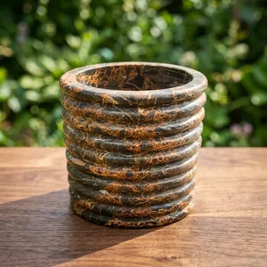 Marble <b>Round</b> Vase Tabletop Indoor Home Decor Durable Living Room All Seasons - Product Image 4
