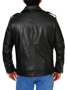 Chaqueta de Cuero Vacuno con Cuello Alto, Dos Tonos, Alta Calidad, Impermeable y Resistente al Viento para Hombre - Product Image 2