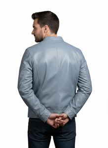 Veste en cuir véritable personnalisée de qualité supérieure, design moderne et élégant, fabrication artisanale, respirante, avec fermeture éclair, style bomber. - Product Image 5