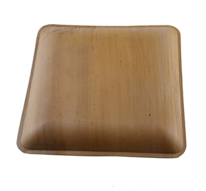 Assiette plate carrée en bambou, design minimaliste, vaisselle et assiettes biodégradables, 10 x 10 pouces - Product Image 2