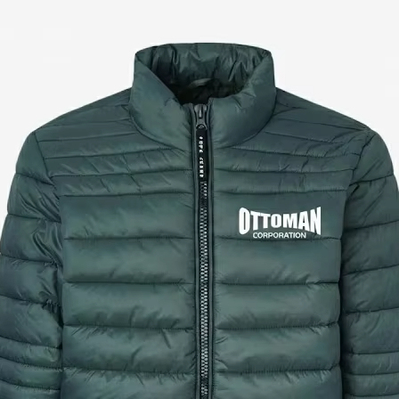 OTTOMAN CARPORATION Casual Winter Plus Size Unisex Hooded Puffer Jacket Zipper Closure Windproof Waterproof Quick Dry Front