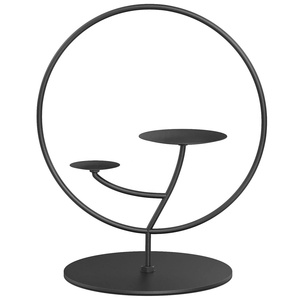 ขาตั้งเทียนทีไลท์แบบห่วงโลหะสีดำทนทานของตกแต่งบ้านหรูหราสำหรับเทศกาลคริสต์มาสขาตั้งโลหะมาตรฐาน - Product Image 6