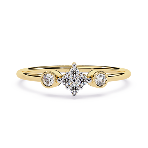 แหวนเพชรทรงกลมดีไซน์คลาสสิกสำหรับผู้หญิง ทองคำแท้ 14k เหมาะสำหรับเป็นของขวัญ งานหมั้น วันครบรอบแต่งงาน - Product Image 1