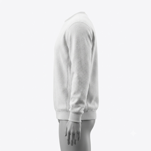 เสื้อสเวตเชิ้ตผู้ชายสีขาว คอกลม แขนยาว ทรงปกติ สไตล์ลำลอง สีพื้น - Product Image 5