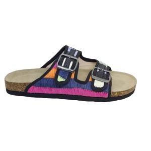 Rubber Cork <b>Sole</b> Raffia Fabric Women Espadrilles Multi Color Micro Fabric Soft Eva Insock Twill Fabric Lining Espadrilles <b>Shoes</b> - Product Image 1