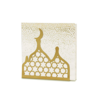 Décorations de table rectangulaires pour le Ramadan, design mosquée doré, porte-serviettes en métal, distributeur de mouchoirs pour fête de l'Iftar, fait main, haute qualité