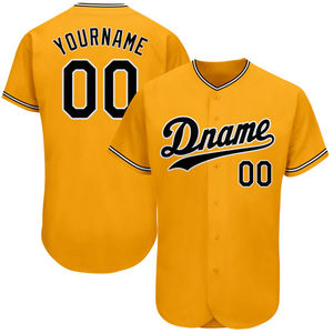 Maillots de baseball les plus vendus, impression personnalisée, série rayée, équipe universitaire, boutons cousus, manches courtes, 100% polyester, antibactérien - Product Image 3