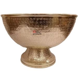 Enfriador de vino de acero inoxidable de metal de forma redonda con acabado dorado más vendido para restaurante y bar de hotel - Product Image 1