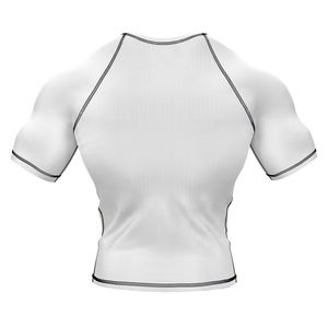 Vente en gros de rashguards MMA respirants à manches courtes personnalisés avec impression par transfert thermique pour hommes, rashguards personnalisés en gros - Product Image 2