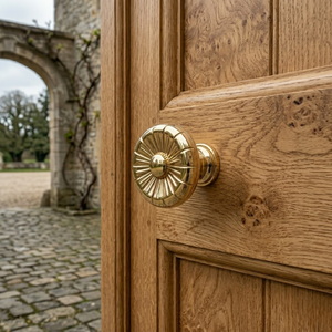 Minerva Crest Luxury Brass <b>Door</b> <b>Knob</b> with Sunburst Design | Premium Gold Finish Cabinet Drawer Wardrobe Handle for Home <b>Decor</b> - Product Image 3