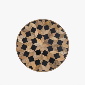 Jardinière artisanale en bois incrusté de nacre avec support métallique de luxe pour plantes d'intérieur - Product Image 2
