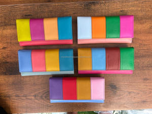 Bolso de mano colorido único de cuero reciclado hecho a mano con estilo multicolor para mujer, monederos de gran oferta, hermosas carteras de cuero reciclado - Product Image 3