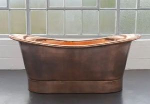Bañera de Lujo Independiente con Patas de Cobre, Bañera Ovalada de Metal sin Tapa para Casa u Hotel - Product Image 2